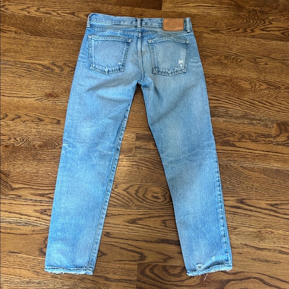 Moussy Vintage MV Raleigh Tapered Jeans 26 light wash distressed knee - Picture 9 of 10